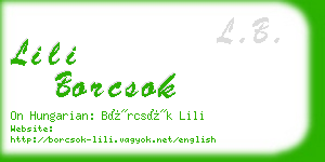 lili borcsok business card